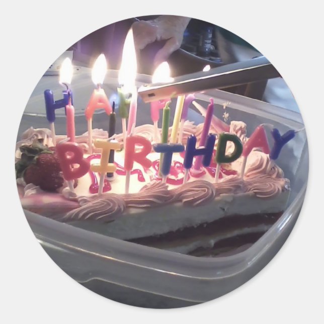 Happy Anniversaire autocollant (Devant)