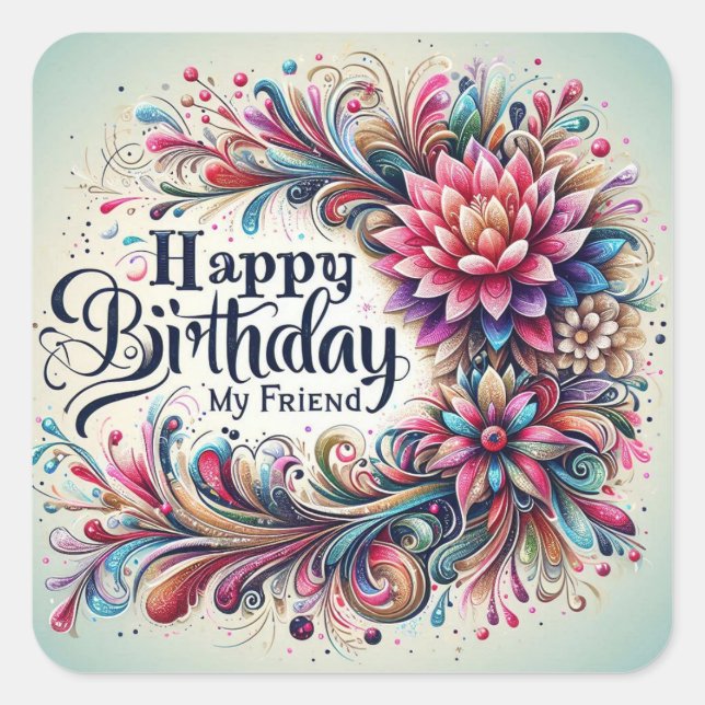 Happy Anniversaire autocollant (Devant)