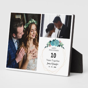 Happy Anniversary 10 Years Together   2 Photos Plaque