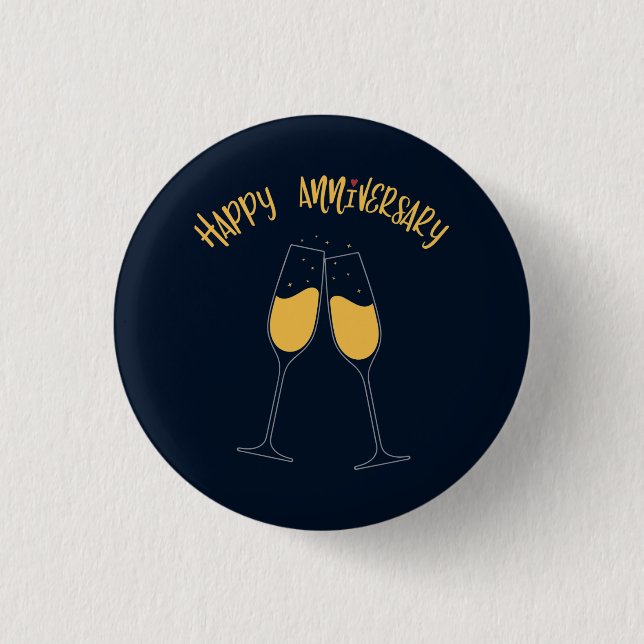Happy Anniversary  1 Inch Round Button (Front)