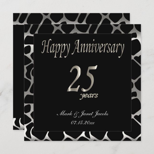 Happy Anniversary 25 Years Invitation (Front/Back)