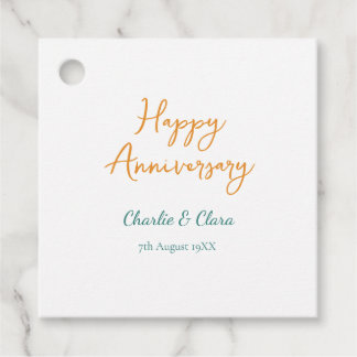  Happy anniversary add name orange bold green simp Favour Tags