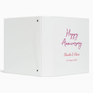 Happy anniversary add name pink bold name date si Binder
