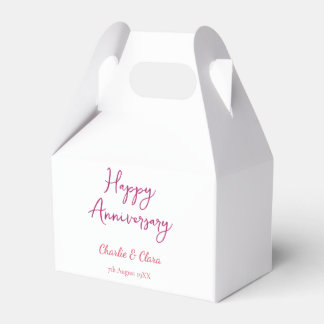  Happy anniversary add name pink bold name date si Favor Box