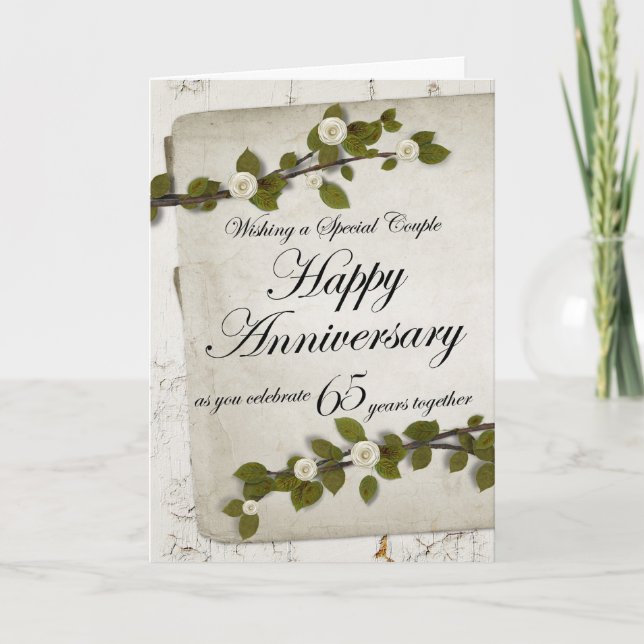 Happy Anniversary as you Celebrate 65 Years Togeth Card (Front)