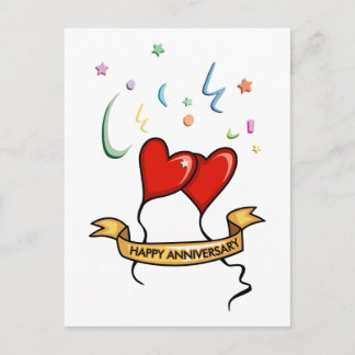 Happy Anniversary Banner Postcard
