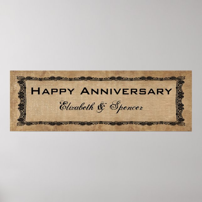 Happy Anniversary Banner Type Poster (Front)