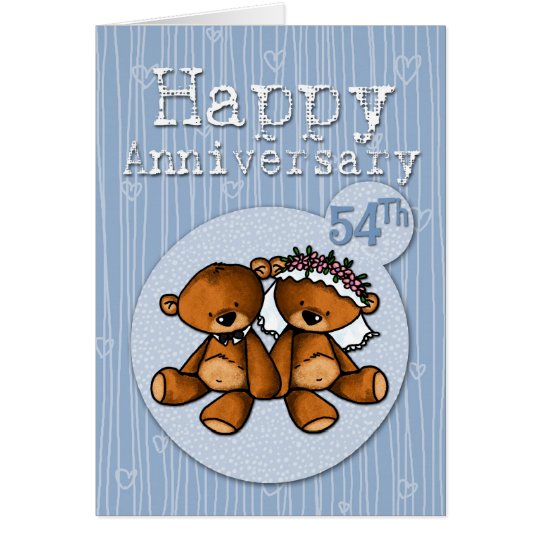 happy anniversary bears - 54 year card