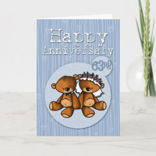 happy anniversary bears - 63 year card