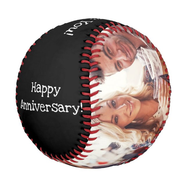 Happy Anniversary Best Husband Ever Photo Black Baseball (Angled)