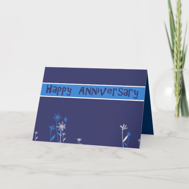 happy anniversary business blue card (Front)