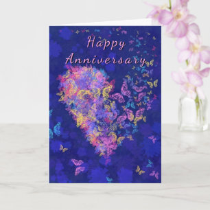 Happy Anniversary Card Butterfly Heart - Love