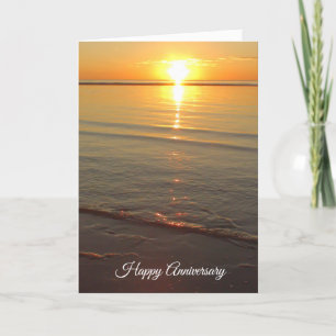 Happy Anniversary Card with Beautiful Ocean Sunset