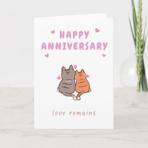 Happy Anniversary Cat in Love Card