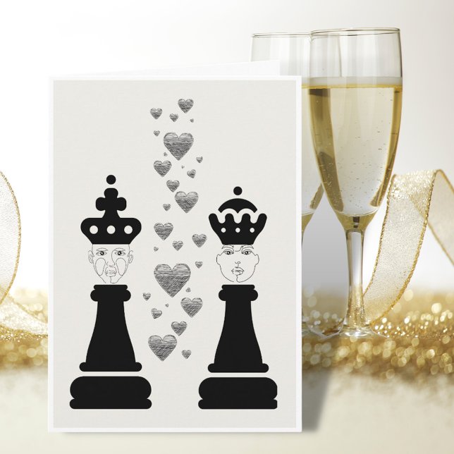 Happy Anniversary Chess Pieces Greeting Card (Creator Uploaded)