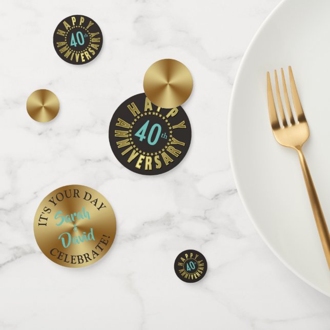 Happy Anniversary Circle of Stars Gold ID173 Confetti (Group)