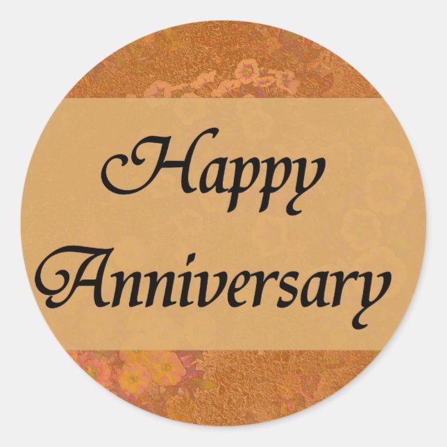 Happy Anniversary Classic Round Sticker (Front)