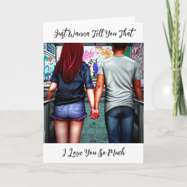 Happy Anniversary Couple Holding Hands Card (Front)