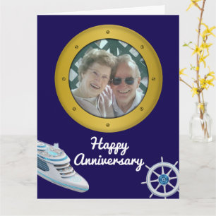 Happy Anniversary Cruise Ship Romantic Nautical Card