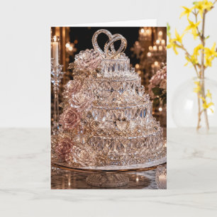 Happy Anniversary   Crystalline Glass Cake  Card