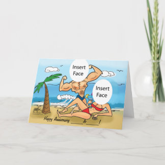 Happy Anniversary Custom Photo Caricature Card