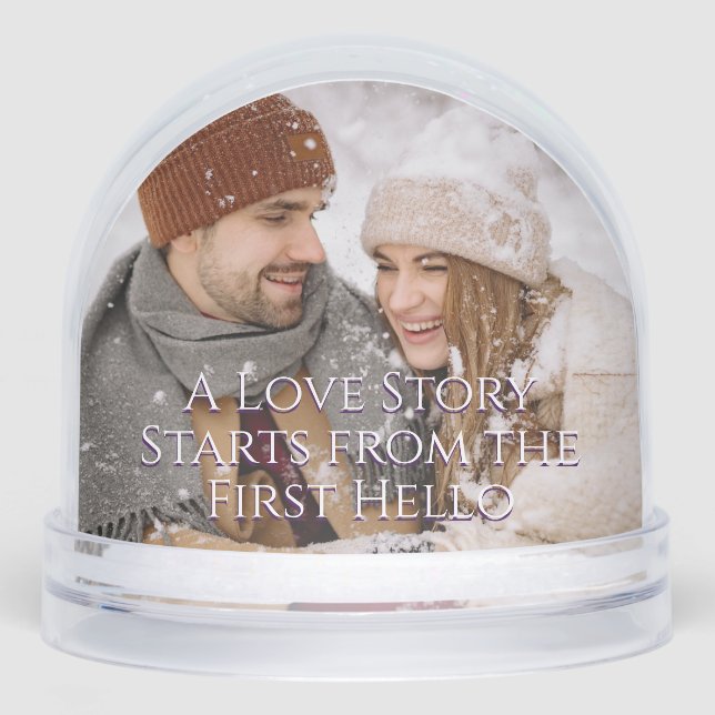 Happy Anniversary Custom Text Photo Snowglobe (Front)