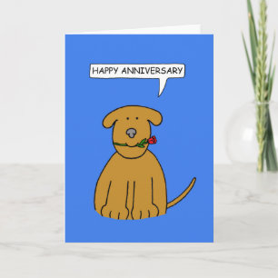 Happy Anniversary, Cute Cartoon Puppy. Card