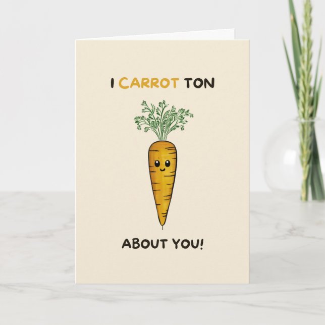 Happy Anniversary Cute Funny Simple Carrot Card (Front)