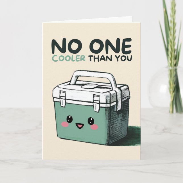 Happy Anniversary Cute Funny Simple Coolbox Card (Front)