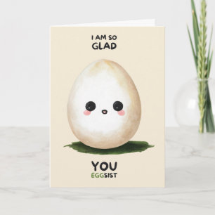 Happy Anniversary Cute Funny Simple Egg Card