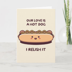 Happy Anniversary Cute Funny Simple Hotdog Card
