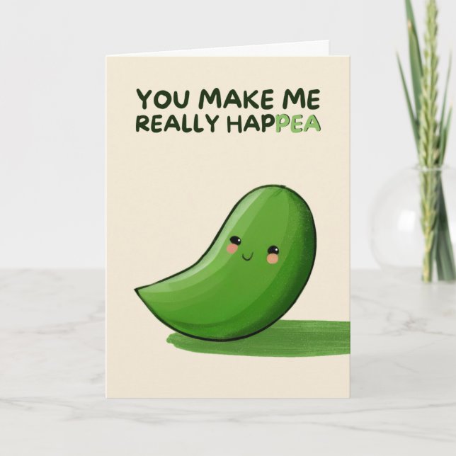 Happy Anniversary Cute Funny Simple Pea Card (Front)