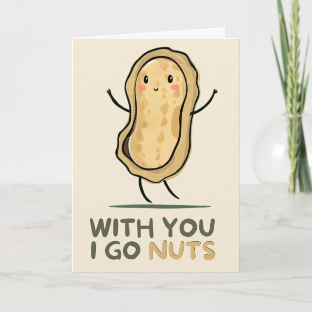 Happy Anniversary Cute Funny Simple Peanut Card (Front)