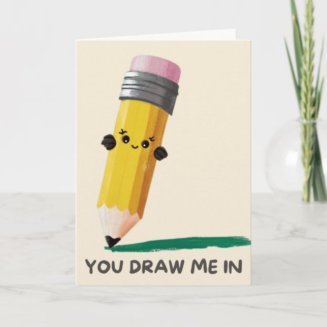 Happy Anniversary Cute Funny Simple Pencil Card (Front)
