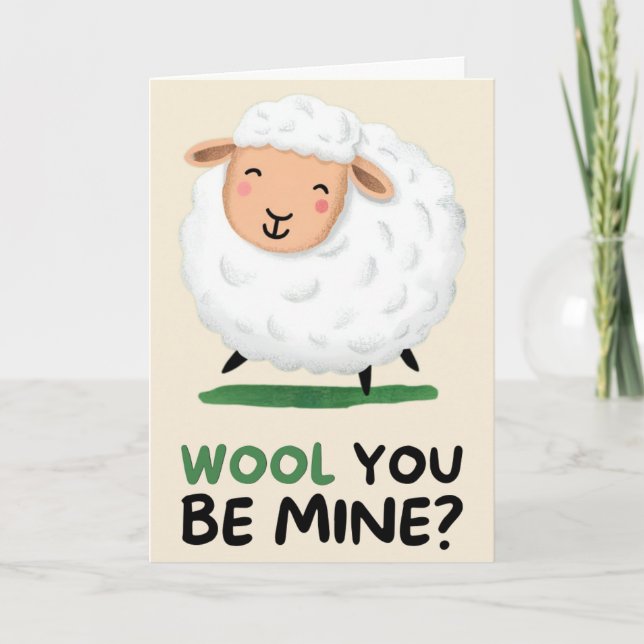 Happy Anniversary Cute Funny Simple Sheep Card (Front)