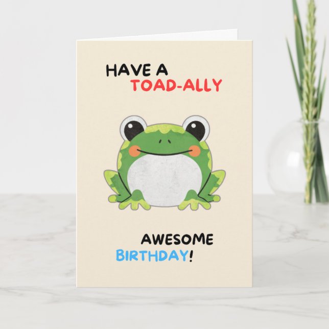 Happy Anniversary Cute Funny Simple Toad Card (Front)