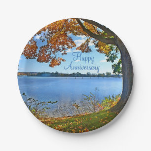 Happy Anniversary Fall Paper Plate