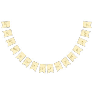 Happy Anniversary Gold Script with Confetti 50th Bunting Flags