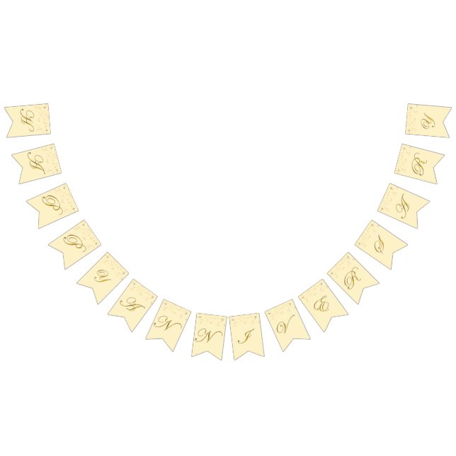 Happy Anniversary Gold Script with Confetti 50th  Bunting Flags (All)