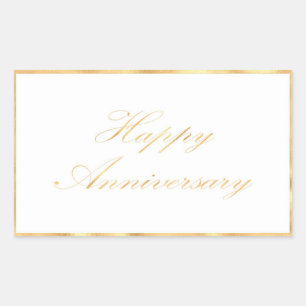 Happy Anniversary gold trim and font script Sticker