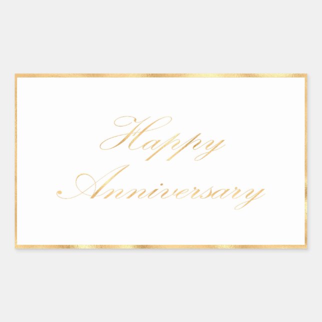 Happy Anniversary gold trim and font script Sticker (Front)