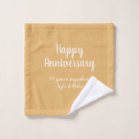 Happy anniversary golden white 10 years name date