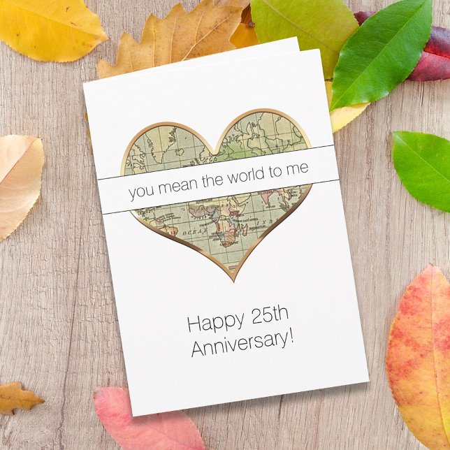Happy Anniversary Heart Shaped World Card (Creator Uploaded)