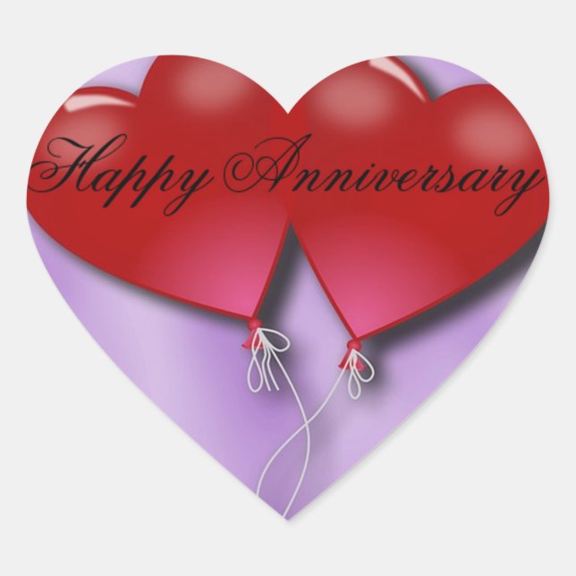 Happy Anniversary Heart Sticker (Front)