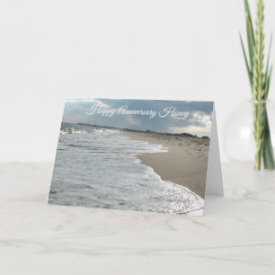 Happy Anniversary Honey Ocean Waves Card