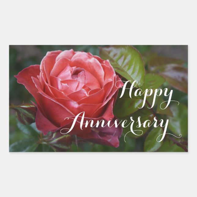 Happy Anniversary Hot Cocoa Rose #2-2 Stickers (Front)