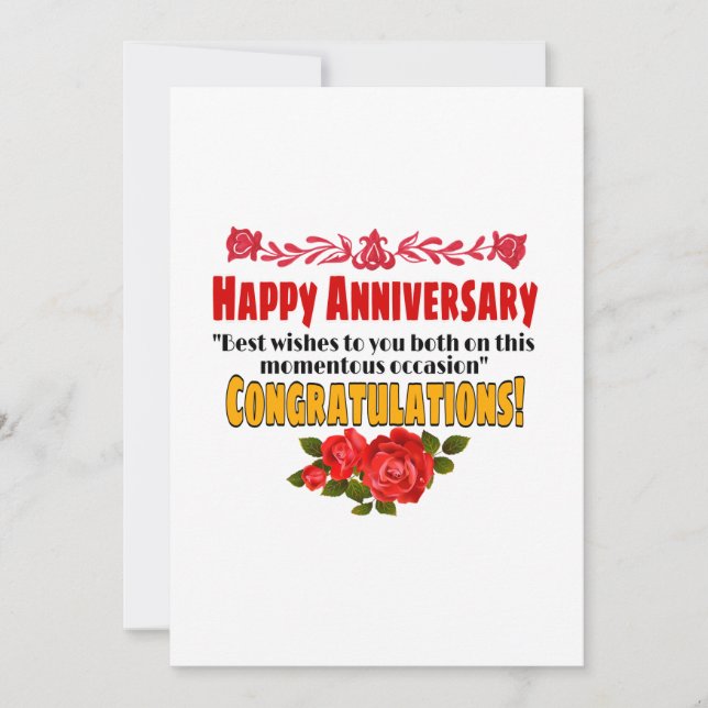 Happy Anniversary  Invitation (Front)