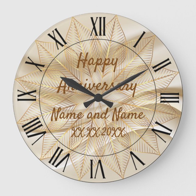 Happy anniversary Large Clock (Front)