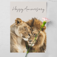 Happy Anniversary Lions Safari Animal