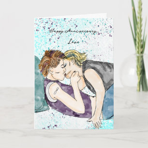 Happy Anniversary Love   Lesbian Kiss  Card